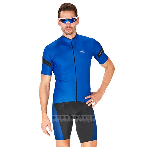 2017 Fahrradbekleidung Gore Bike Wear Power Blau Trikot Kurzarm und Tragerhose